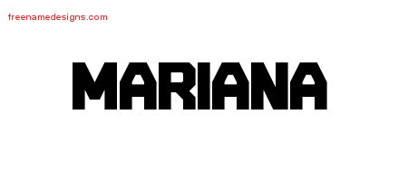 Titling Name Tattoo Designs Mariana Free Printout