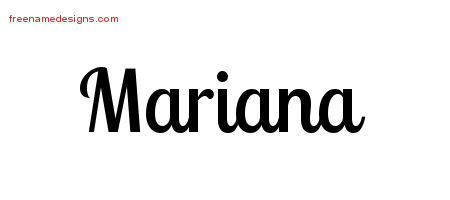 Handwritten Name Tattoo Designs Mariana Free Download