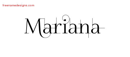 Decorated Name Tattoo Designs Mariana Free