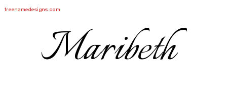 Calligraphic Name Tattoo Designs Maribeth Download Free