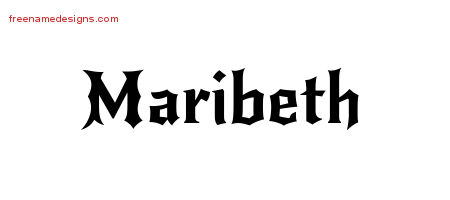 Gothic Name Tattoo Designs Maribeth Free Graphic