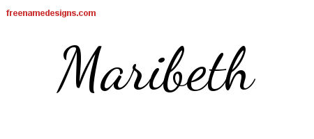 Lively Script Name Tattoo Designs Maribeth Free Printout