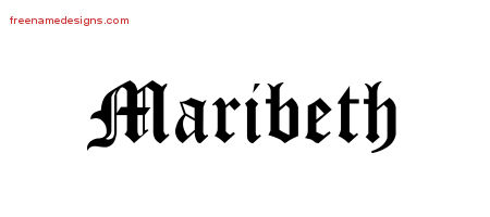 Blackletter Name Tattoo Designs Maribeth Graphic Download