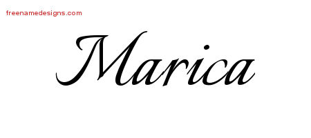 Calligraphic Name Tattoo Designs Marica Download Free