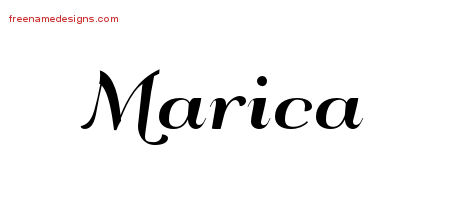 Art Deco Name Tattoo Designs Marica Printable
