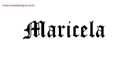 Blackletter Name Tattoo Designs Maricela Graphic Download