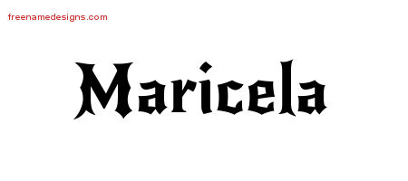 Gothic Name Tattoo Designs Maricela Free Graphic