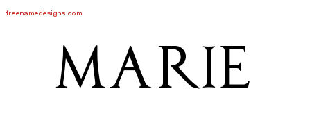 Regal Victorian Name Tattoo Designs Marie Graphic Download