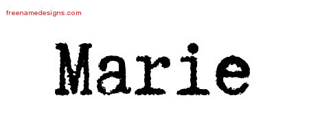 Typewriter Name Tattoo Designs Marie Free Download