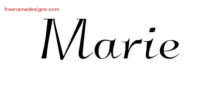 Elegant Name Tattoo Designs Marie Free Graphic