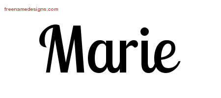 Handwritten Name Tattoo Designs Marie Free Download