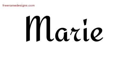 Calligraphic Stylish Name Tattoo Designs Marie Download Free