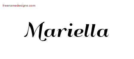 Art Deco Name Tattoo Designs Mariella Printable