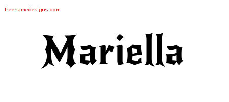 Gothic Name Tattoo Designs Mariella Free Graphic