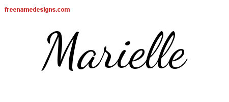 Lively Script Name Tattoo Designs Marielle Free Printout