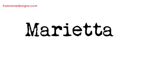 Vintage Writer Name Tattoo Designs Marietta Free Lettering