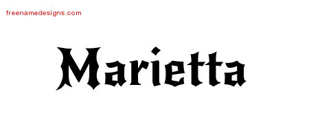 Gothic Name Tattoo Designs Marietta Free Graphic