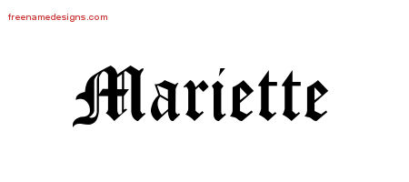 Blackletter Name Tattoo Designs Mariette Graphic Download