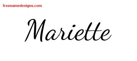 Lively Script Name Tattoo Designs Mariette Free Printout