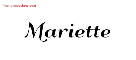Art Deco Name Tattoo Designs Mariette Printable
