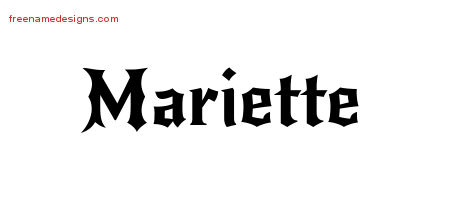 Gothic Name Tattoo Designs Mariette Free Graphic