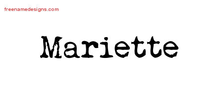 Vintage Writer Name Tattoo Designs Mariette Free Lettering