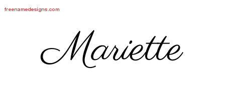 Classic Name Tattoo Designs Mariette Graphic Download