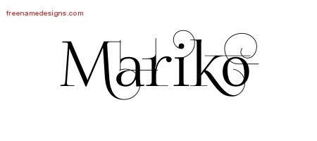 Decorated Name Tattoo Designs Mariko Free