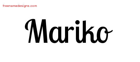 Handwritten Name Tattoo Designs Mariko Free Download