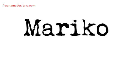 Vintage Writer Name Tattoo Designs Mariko Free Lettering