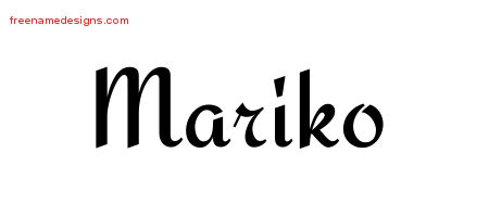 Calligraphic Stylish Name Tattoo Designs Mariko Download Free