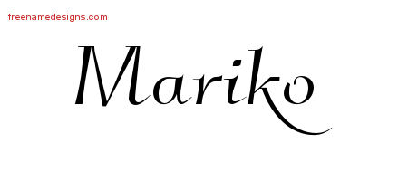 Elegant Name Tattoo Designs Mariko Free Graphic