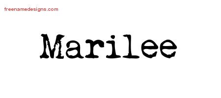 Vintage Writer Name Tattoo Designs Marilee Free Lettering