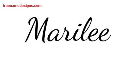 Lively Script Name Tattoo Designs Marilee Free Printout