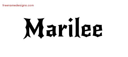 Gothic Name Tattoo Designs Marilee Free Graphic