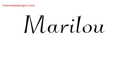 Elegant Name Tattoo Designs Marilou Free Graphic