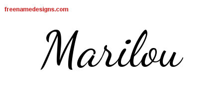 Lively Script Name Tattoo Designs Marilou Free Printout