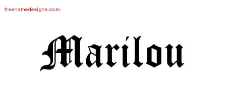 Blackletter Name Tattoo Designs Marilou Graphic Download