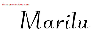 Elegant Name Tattoo Designs Marilu Free Graphic