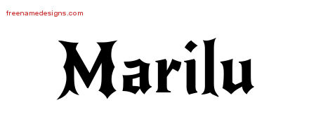 Gothic Name Tattoo Designs Marilu Free Graphic