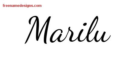 Lively Script Name Tattoo Designs Marilu Free Printout