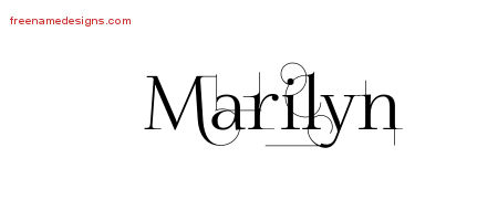 Decorated Name Tattoo Designs Marilyn Free