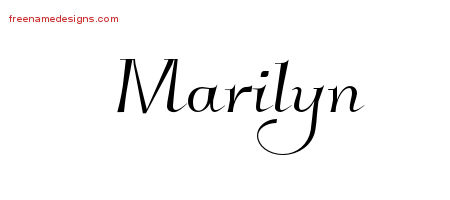 Elegant Name Tattoo Designs Marilyn Free Graphic