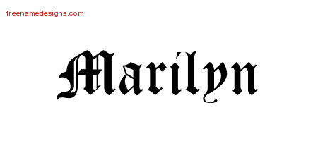 Blackletter Name Tattoo Designs Marilyn Graphic Download