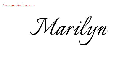Calligraphic Name Tattoo Designs Marilyn Download Free