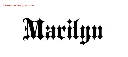 Old English Name Tattoo Designs Marilyn Free