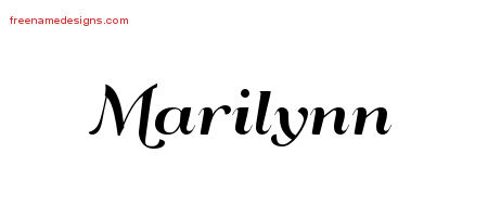 Art Deco Name Tattoo Designs Marilynn Printable