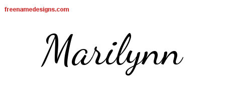 Lively Script Name Tattoo Designs Marilynn Free Printout