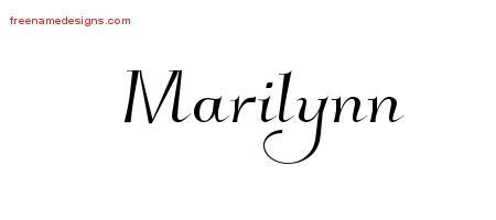Elegant Name Tattoo Designs Marilynn Free Graphic