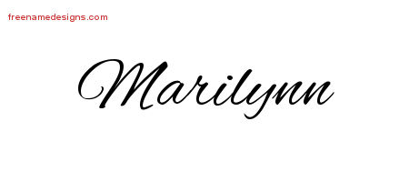 Cursive Name Tattoo Designs Marilynn Download Free